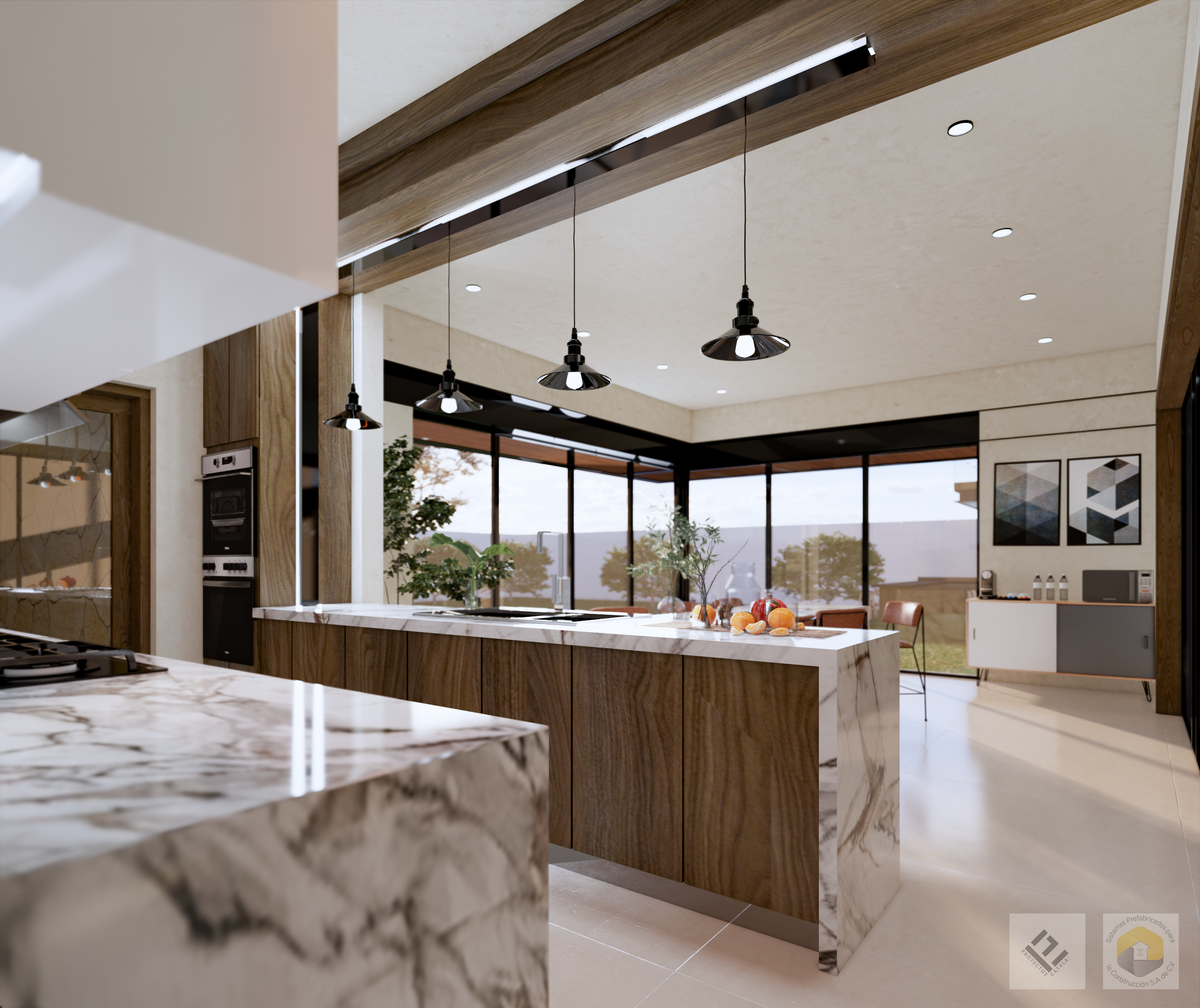 Interior residencial del proyecto Casa Ángeles